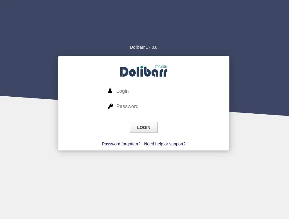 dolibarr admin login